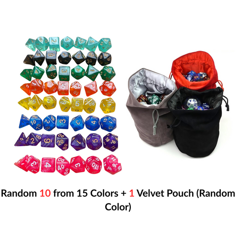Starlight Mystery Acrylic Dice Set – 15 Random Colors, 7 Polyhedral Dice for DND, RPG, Pathfinder & Tabletop Games