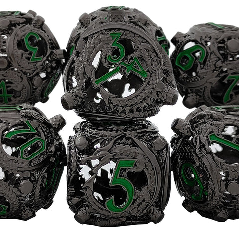 Infermor Metal Hollow Dice Set – 7 Dice, Copper Material, 10 Stunning Color Options