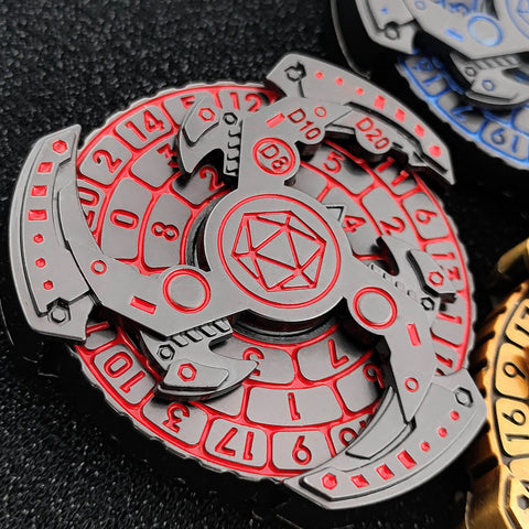 7-in-1 Mechanical Spinner Dice – DND Zinc Alloy Fidget Spinner Multiple colors available