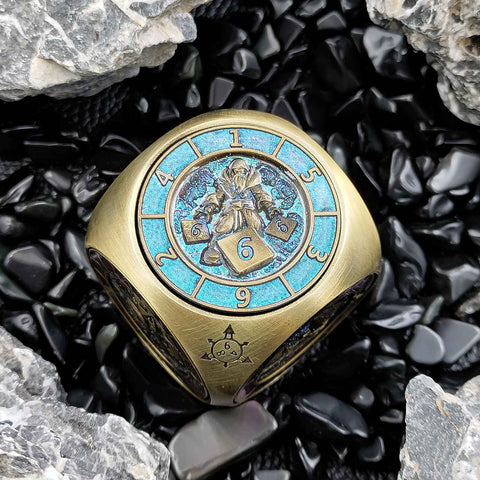 Cube Spinner 7‑in‑1 Metal Dice – Antique Bronze, Copper, Bloodstain & More