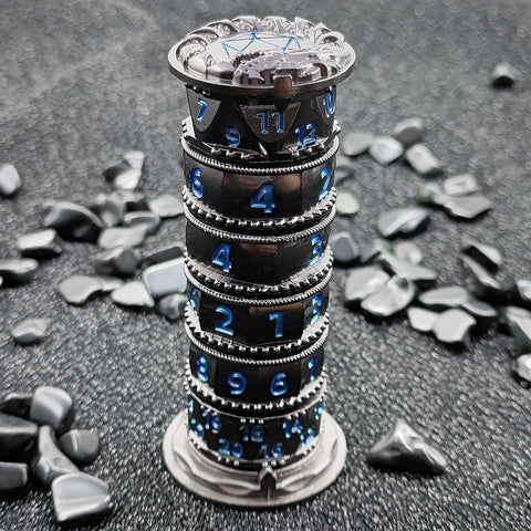 7-in-1 Rotating Tower Dice – Zinc Alloy Spinner Dice Multiple colors available