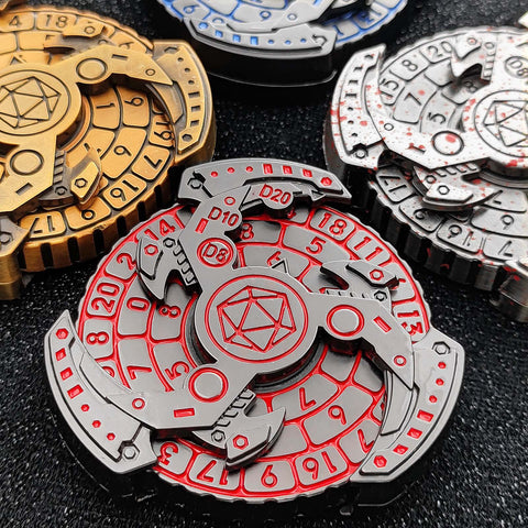 7-in-1 Mechanical Spinner Dice – DND Zinc Alloy Fidget Spinner Multiple colors available