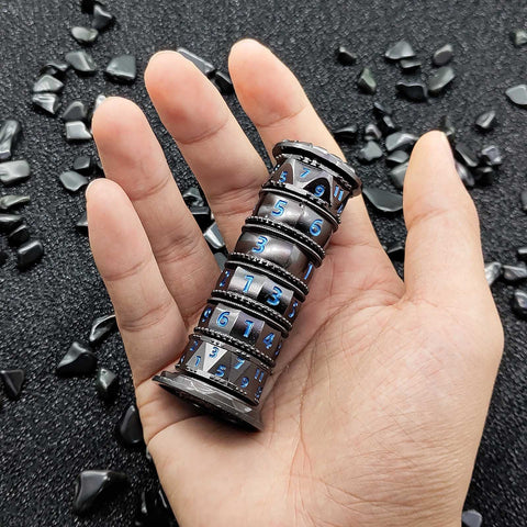 7-in-1 Rotating Tower Dice – Zinc Alloy Spinner Dice Multiple colors available