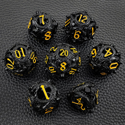 Infermor Metal Hollow Dice Set – 7 Dice, Copper Material, 10 Stunning Color Options
