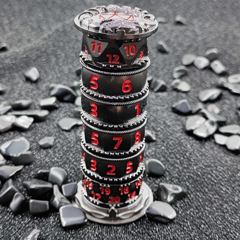 7-in-1 Rotating Tower Dice – Zinc Alloy Spinner Dice Multiple colors available
