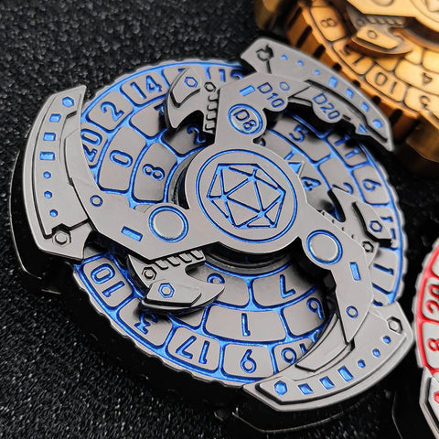 7-in-1 Mechanical Spinner Dice – DND Zinc Alloy Fidget Spinner Multiple colors available