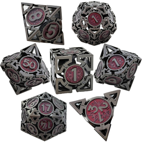 Solid Copper Arrow Hollow RPG Dice Set – 8 Dual‑Tone Colors