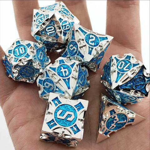 Sharp-Cornered Metal Dice Set with Precision Edges – Multiple Color Options Available