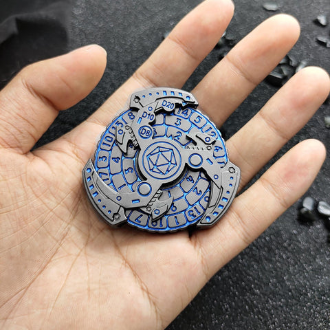 7-in-1 Mechanical Spinner Dice – DND Zinc Alloy Fidget Spinner Multiple colors available