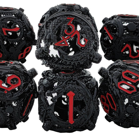 Infermor Metal Hollow Dice Set – 7 Dice, Copper Material, 10 Stunning Color Options