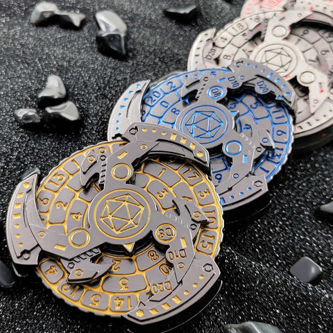 7-in-1 Mechanical Spinner Dice – DND Zinc Alloy Fidget Spinner Multiple colors available