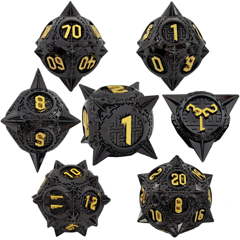 Meteoric Mace Solid Metal Dice Set – Stunning Color Options (Copper‑Blue, Bloodstain, Iridescent, etc.)