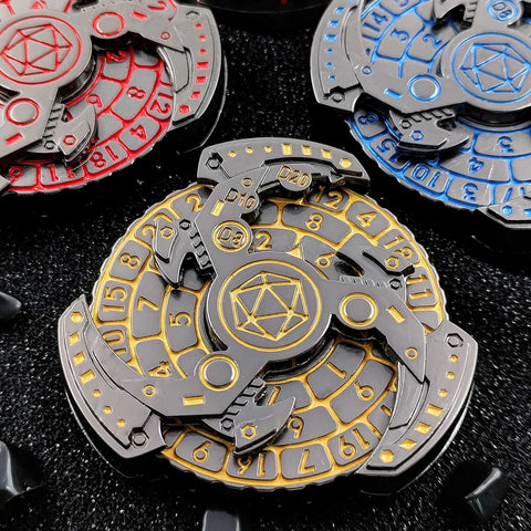 7-in-1 Mechanical Spinner Dice – DND Zinc Alloy Fidget Spinner Multiple colors available