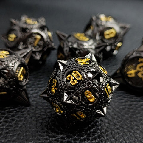Meteoric Mace Solid Metal Dice Set – Stunning Color Options (Copper‑Blue, Bloodstain, Iridescent, etc.)