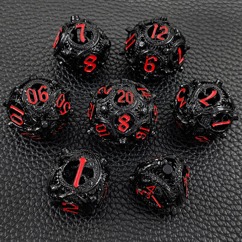 Infermor Metal Hollow Dice Set – 7 Dice, Copper Material, 10 Stunning Color Options