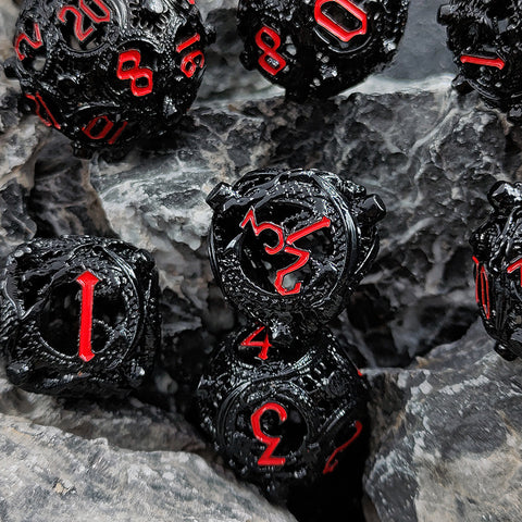 Infermor Metal Hollow Dice Set – 7 Dice, Copper Material, 10 Stunning Color Options