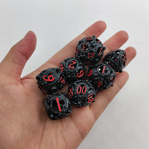 Infermor Metal Hollow Dice Set – 7 Dice, Copper Material, 10 Stunning Color Options