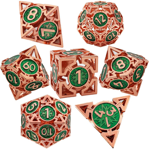 Solid Copper Arrow Hollow RPG Dice Set – 8 Dual‑Tone Colors