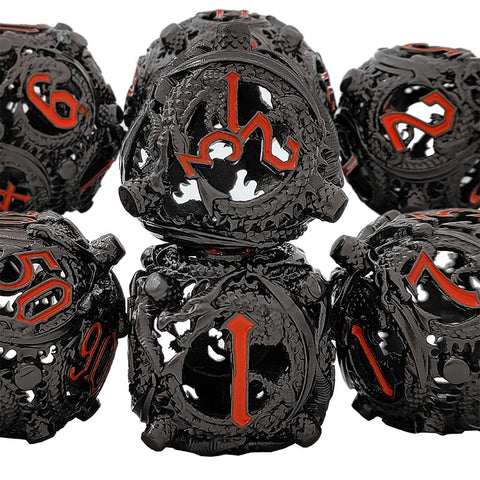 Infermor Metal Hollow Dice Set – 7 Dice, Copper Material, 10 Stunning Color Options