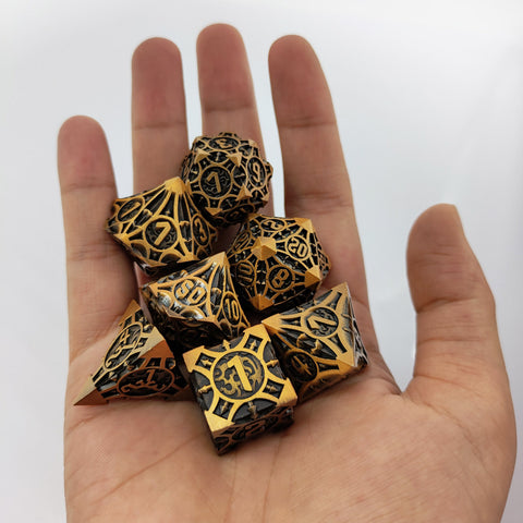 Sharp-Cornered Metal Dice Set with Precision Edges – Multiple Color Options Available