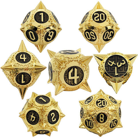 Meteoric Mace Solid Metal Dice Set – Stunning Color Options (Copper‑Blue, Bloodstain, Iridescent, etc.)