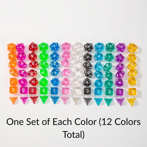 Mystic Shard Dice Set – 7 Polyhedral Dice in Random Blind Box Colors, Acrylic DND Dice