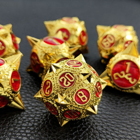 Meteoric Mace Solid Metal Dice Set – Stunning Color Options (Copper‑Blue, Bloodstain, Iridescent, etc.)