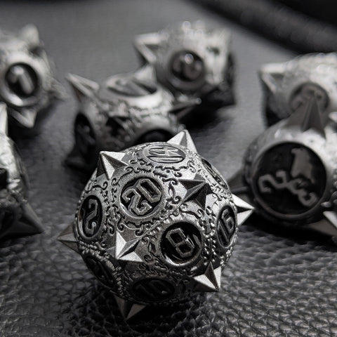 Meteoric Mace Solid Metal Dice Set – Stunning Color Options (Copper‑Blue, Bloodstain, Iridescent, etc.)