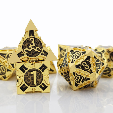 Sharp-Cornered Metal Dice Set with Precision Edges – Multiple Color Options Available