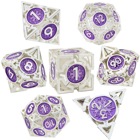 Solid Copper Arrow Hollow RPG Dice Set – 8 Dual‑Tone Colors
