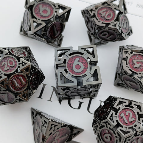 Solid Copper Arrow Hollow RPG Dice Set – 8 Dual‑Tone Colors