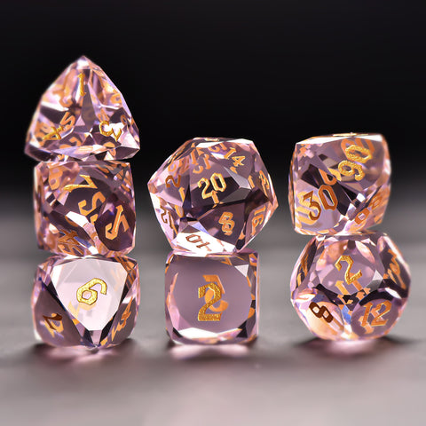Iridescent Prism Glass Dice Set – Handcrafted Multi-Faceted K9 Glass RPG Dice for D&D, Pathfinder & Collectors