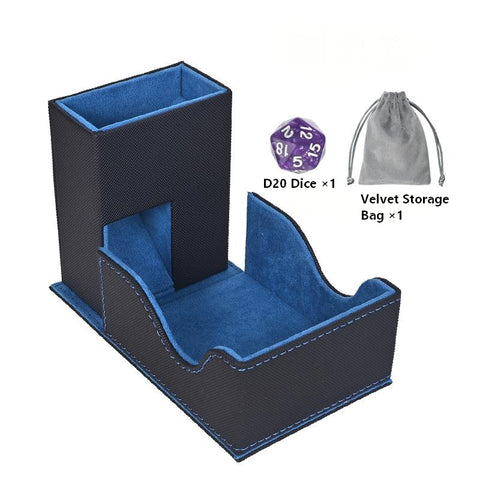 Portable Dice Tower & Storage Box with Velvet & PU Leather – All-in-One Dice Tray, D20 Included, Perfect for DnD, RPGs, and Board Games