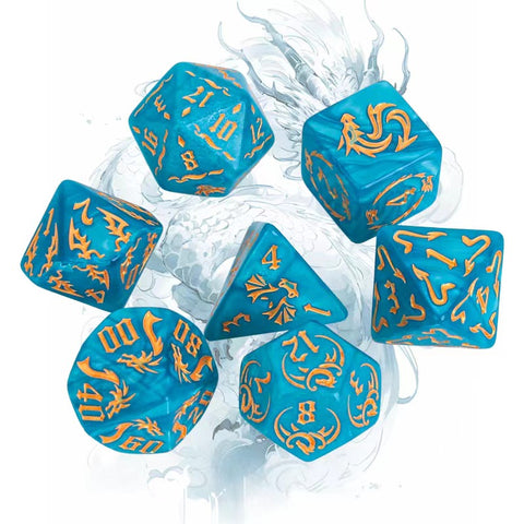 Ancient Dragon Acrylic Dice Set – 7 Colors Polyhedral DND Dice for Tabletop RPG