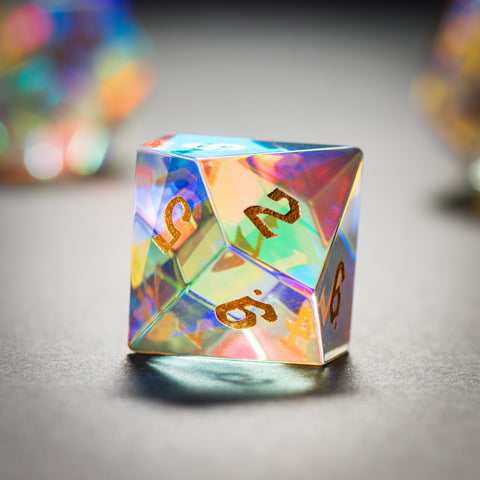 Premium Glass Dice Set – Hand-Polished Engraved Numbers – Perfect for RPG, D&D, Pathfinder