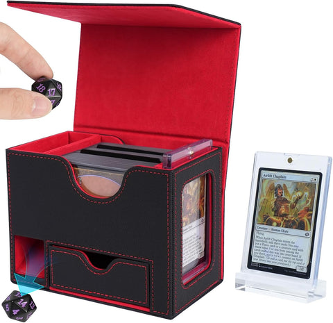 Portable Dice Tower & Storage Box with Velvet & PU Leather – All-in-One Dice Tray, D20 Included, Perfect for DnD, RPGs, and Board Games